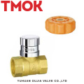 brass color long handle magnetically lockable ball valve